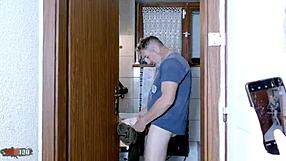 Glasses Teen Slut Squirts Hard on Stepdad Terry's Intense Anal Cock