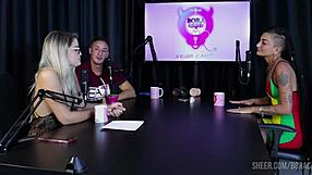 Bruna Carlos Fingers and Fucks in Sheer Red Casting Comp