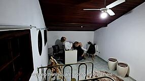 Seduced Student Spreads Legs On Teacher's Desk For Doggystyle Pussy Pounding And Ass Lick