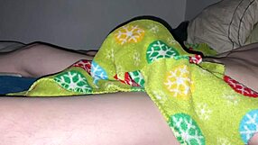 Canadian exhibitionist flashes monster cock from cage in solo bedroom masturbation frenzy