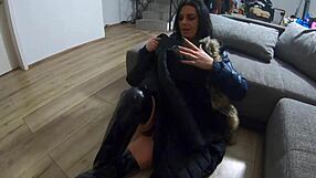 Cum goddess milf in boots and leather teases massive loads on her curves