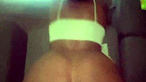 Petite Ebony Couch Cock Ride