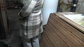 French big ass whore bends for raw anal in abandoned building