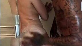 Ebony beauty bends over taking massive BBC deep in her tight asshole