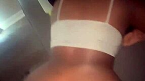 Petite Ebony Couch Cock Ride