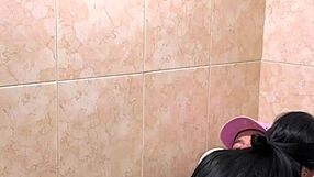 Skinny Colombian teens caught fucking hard in school bathroom stall