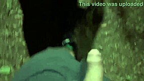 Amateur Brazilian BBW milf breastfeeds husband publicly in forest with rimjob