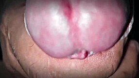 he pants and moans spurting cum and piss ripping sexy slips fast jerking huge cock dirty talk spitting