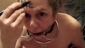 french slave maid bound bent over takes belt whips uro mouth gag and dildo pounding
