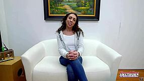 wanna see this sexy brunette mercedez suck and ride that big cock till she swallows his cum?