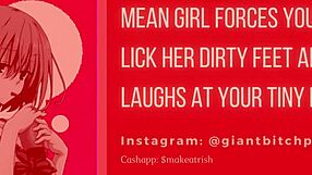 mean bimbo degrades your tiny dick then trains you as foot slave