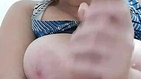 HUGE BLONDE MILF POUNDS BIG PUSSY LIPS WITH DILDO TOYS NIPPLES!