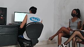 We seduce the HR director in his office to get hired! Sexy emo secretaries game?