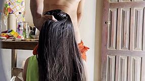 Maid's Skirt Hike Leads to Dripping Handjob and Almost Pregnant Creampie