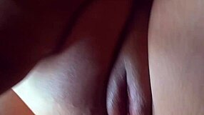 Sexy Asian Brunette Masturbates Puffy Pussy with Monster Cock to Huge Cumshot