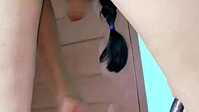 curvy teen fingers her tight wet pussy in solo home fun