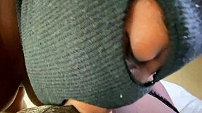 chubby ebony roommate worships big black cock long before gaping anal creampie pounding