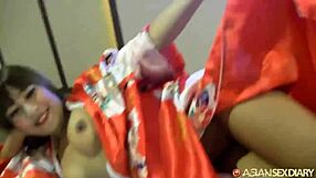 busty japanese geisha milks cock with wet mouth tight pussy