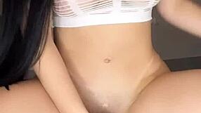 latina slut rams her fave dildo deep in pussy!