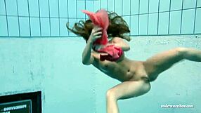 Big Tits Silvie Swims Bikini Shows Hairy Pussy Underwater