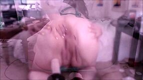 Chubby BBW gapes asshole sucking out thick creampie from brutal anal toy pounding