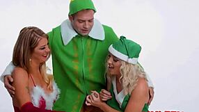 Milf mother-in-law and teen cheat doggystyle with elf on holiday