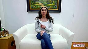 wanna see this sexy brunette mercedez suck and ride that big cock till she swallows his cum?