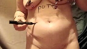 french slave maid bound bent over takes belt whips uro mouth gag and dildo pounding