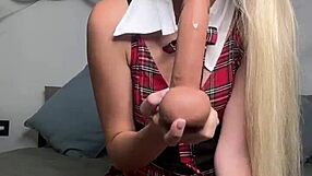 hey pov, your dirty schoolgirl gives sloppy bj and dildo rides with talk