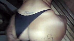 Chubby Ebony BBW Gapes Her Big Ass on Big Black Cock Bareback in Sauna