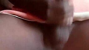 Local Kenyan shemale strokes huge monster cock to cum