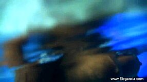 Brunette babe TEASES her natural tits and curves in erotic striptease dance