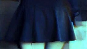 Clothed leather stockings tease webcam seduction