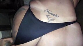 Chubby Ebony BBW Gapes Her Big Ass on Big Black Cock Bareback in Sauna