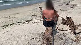 she kept handjobbing my cock on beach till i exploded in public