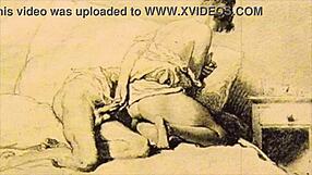 detailed antique retro scenes in vintage erotic artwork