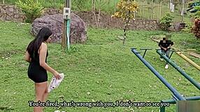 risky outdoor pounding bent over big ass horny latina stepsister