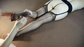 intense soles massage pounds horny milf stockings