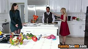 Thanksgiving orgy explodes with hardcore taboo group fucking everywhere!!