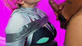 damn gwen stacy cosplay slut deepthroats huge cock begs cumshot facial swallow mouthful