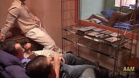 We crashed lesbian pep show and fucked big tits Spanish milfs in wild group orgy