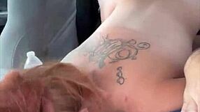 Streetwalker glasses slut deepthroats cum-gushing cock after bareback mouth dump