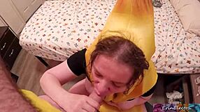 Stepmom's Big Ass Bent Over Doggystyle for Halloween Anal Creampie Ride
