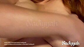 horny arab milf wife fingers hairy pussy flashes big natural tits on webcam