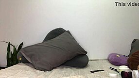 emo latina nerd masturbates huge dildo deep in her tight asshole