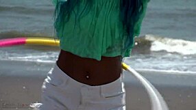 Japanese Girl's Deep Belly Button Close-Up Tease