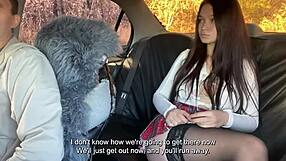 young 18+ babe cheats taxi driver. he fucks her hard outdoors