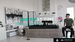 andi avalon's oiled big tits slide over teen boy's cock in nuru massage turning to cowgirl ride