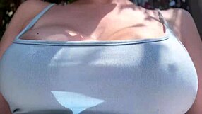 Walking braless outdoors my huge tits nipples hard af horny Italian milf vibes