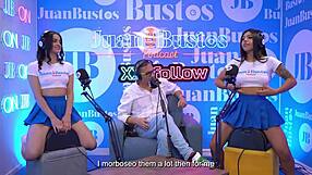 those hot colombian stepsis babes riding sybian machines together is wild on juanbustospodcast